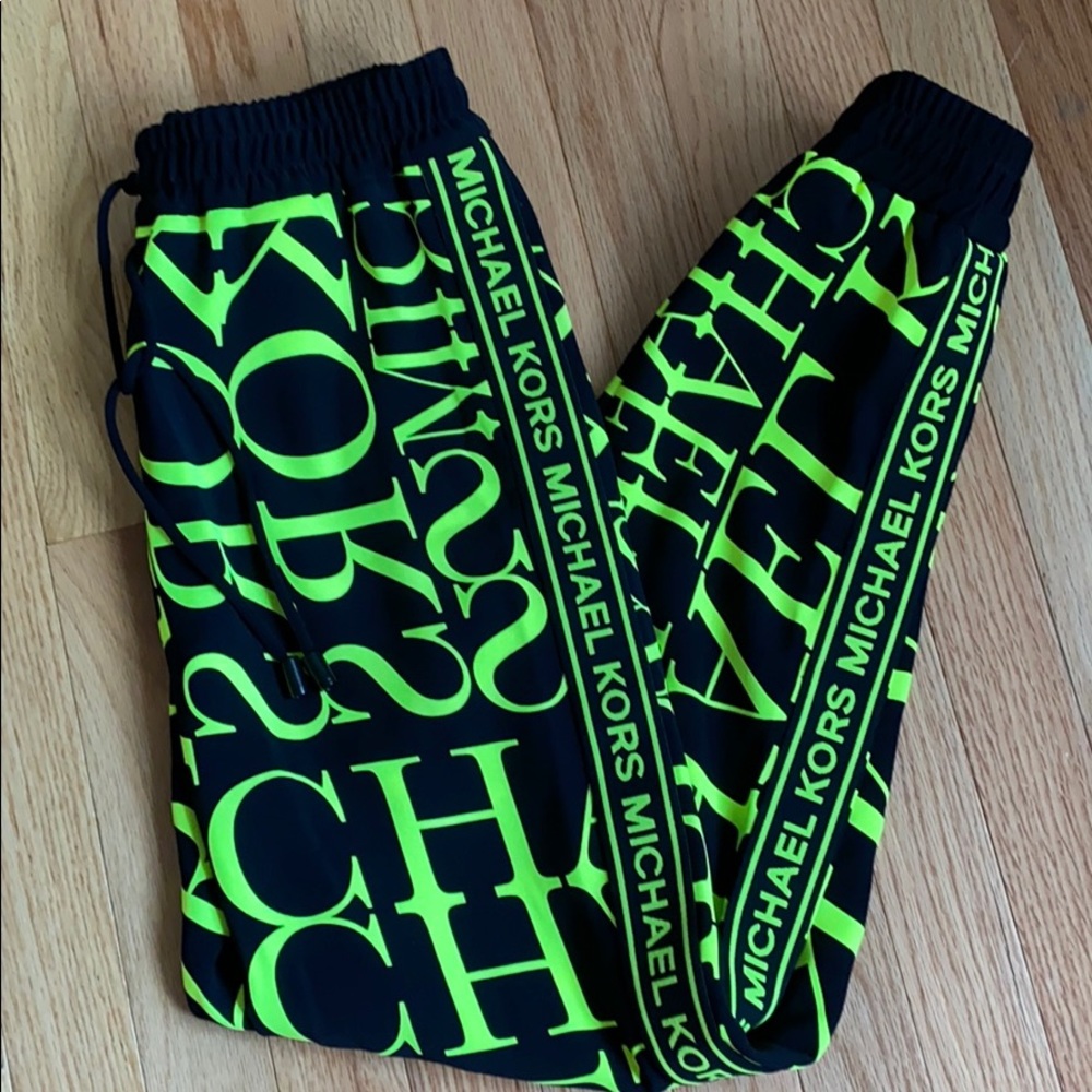 Neon print jogger pants